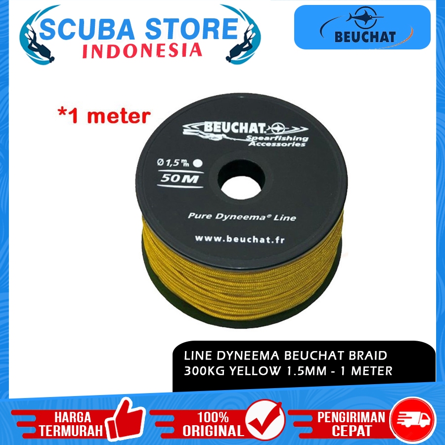 Line Dyneema Tali Rubber Speargun Beuchat Braid 300Kg 1,5mm 1 Meter Tali Spearfishing Spearo Apnea