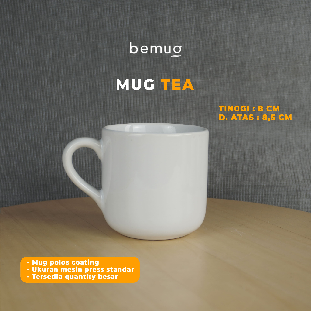 Mug Tea Polos Coating siap Press | Mug Tea Sublim | Mug Keramik