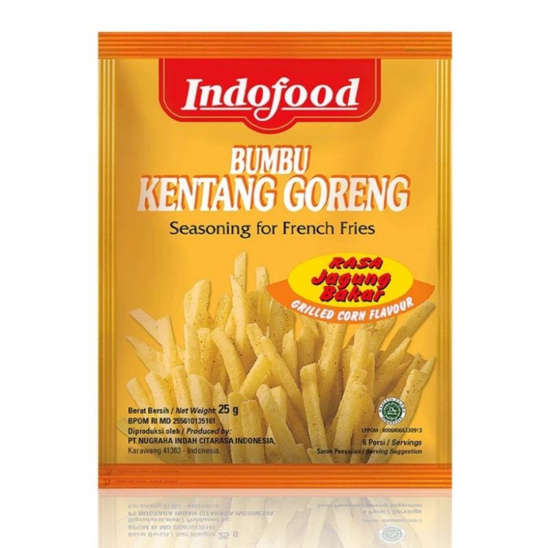 

Mahbubah - Indofood 25 g Bumbu Kentang Goreng Rasa Jagung Bakar