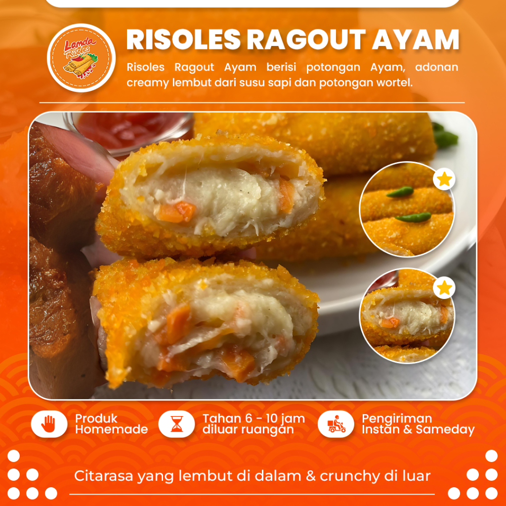 

Risol Rogout Ayam Frozen Food Risoles Isian Creamy Lembut Wortel Isi 8 Pcs Homemade Tanpa Pengawet