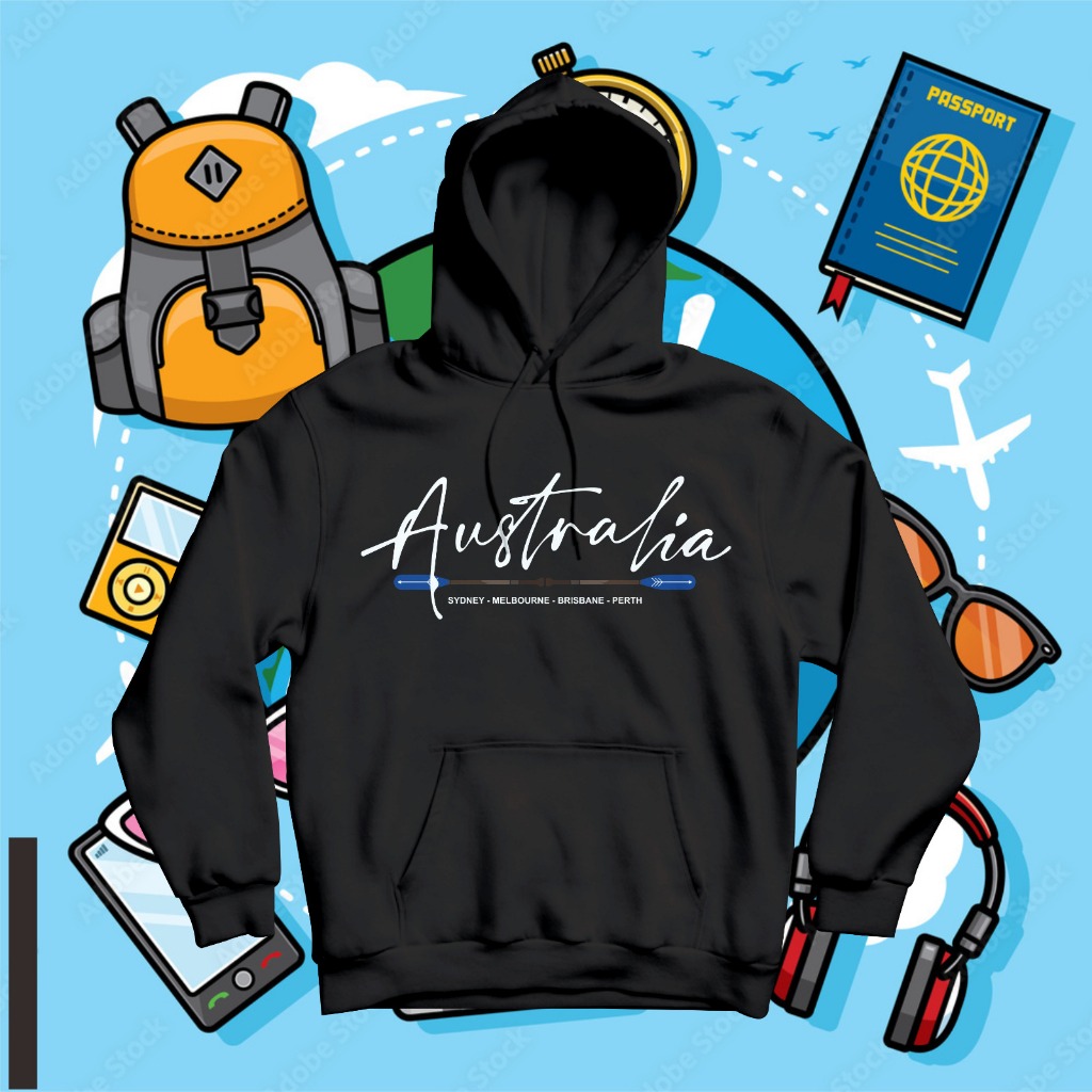 JAKET - HOODIE OLEH-OLEH AUSTRALIA S  SYDNEY- JUMPER HOODIE SUVENIR SYDNEY AUSTRALIA BATCH 4