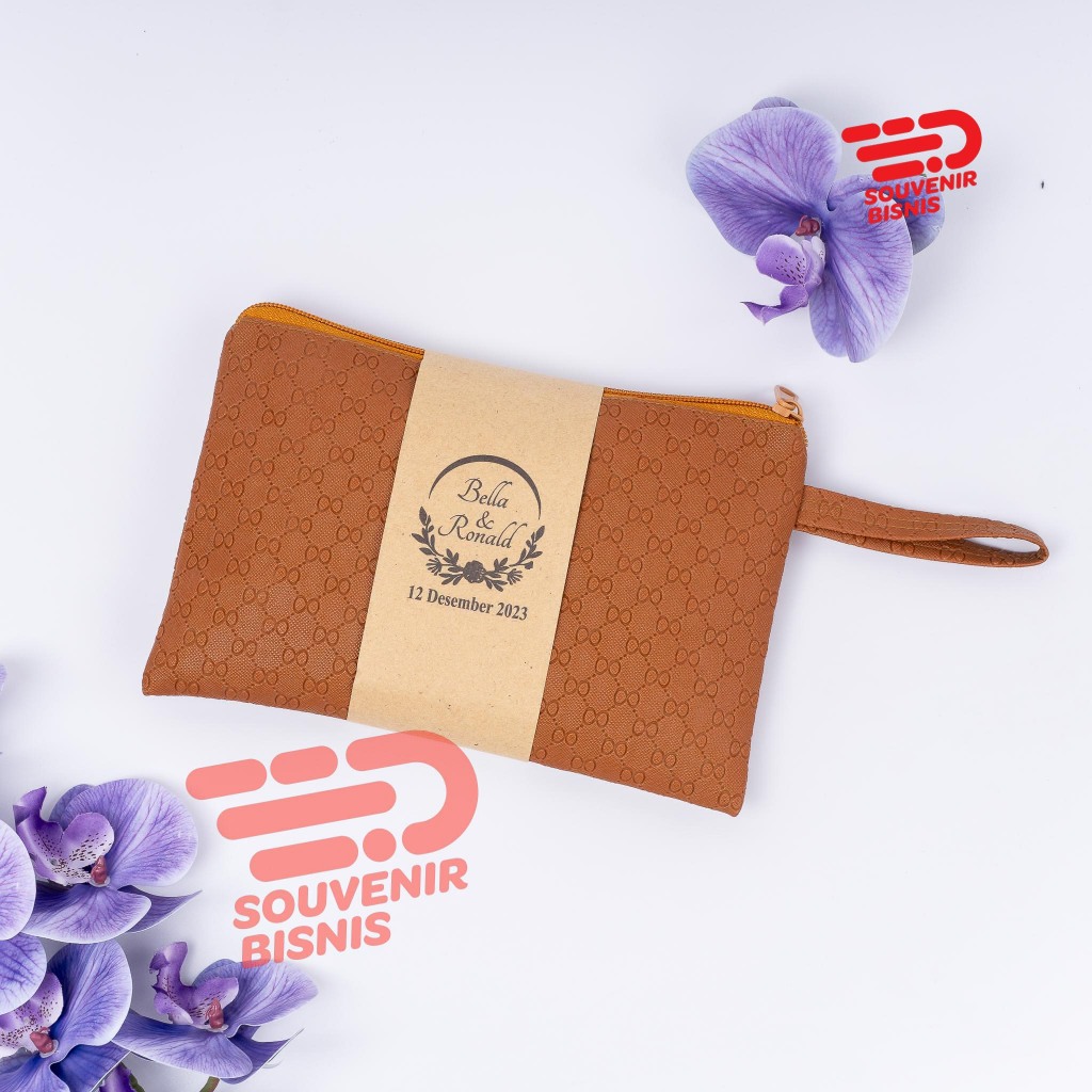 Souvenir Bisnis pouch kapal motif bowties 16 dan 23 sovenir pernikahan dompet pouch clutch kosmetik 