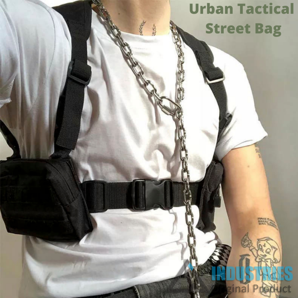 Tas selempang pinggang dobel kiri kana pria dan wanita tas dompet Hp dan peralatan kecil lainnya