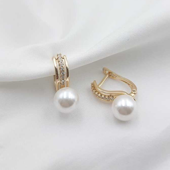 Xuping Anting Jepit Mutiara Anting Klip Gold 1325