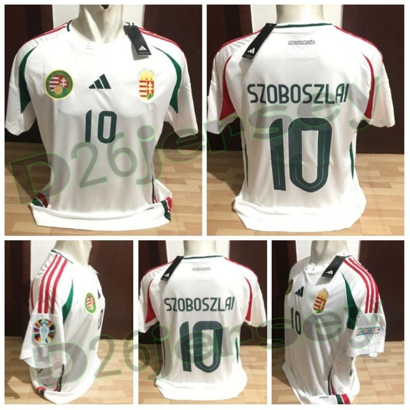 Jersey Hungaria Away 2024 / 2025 + Cetak nama Nameset SZOBOSZLAI 10 / Custom + Patch