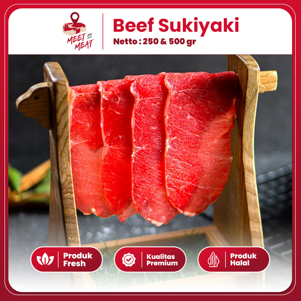 

Beef Sukiyaki Slice Daging Iris Tipis Tanpa Lemak Cocok Untuk Diet Makanan Shabu Suki Meetbymeat