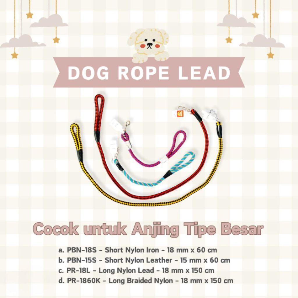Octagon Large Dog Leash - Tali Tuntun Anjing Besar - Large Breed Dog Leashes - Tali Jalan Anjing Lab