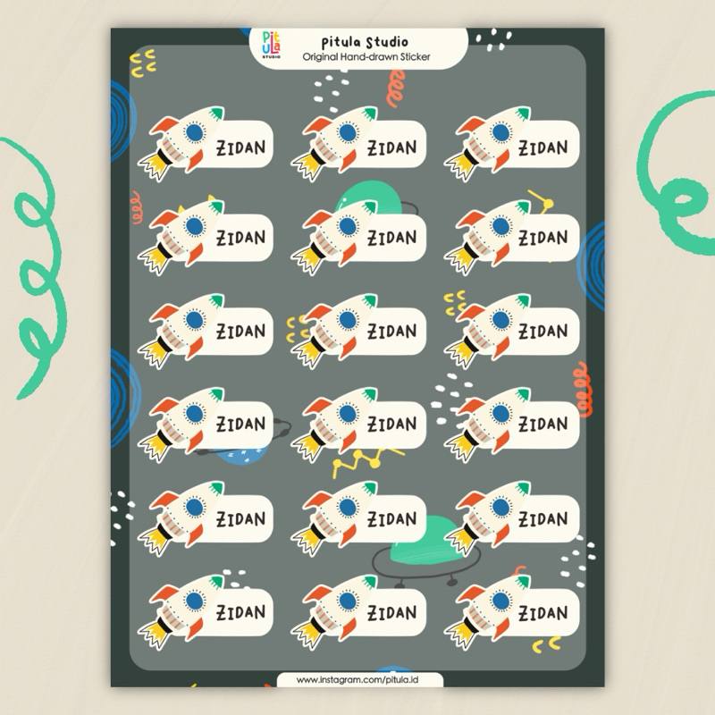 

Stiker Nama Waterproof - Universe (A6) by Pitula Studio