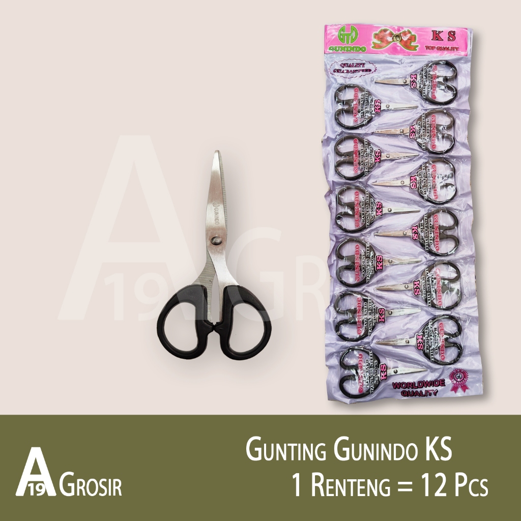 

(1RENTENG=12PCS) Gunting Kertas GUNINDO KS
