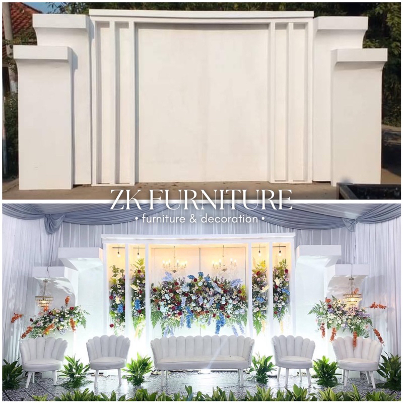 backdrop pelaminan / backdrop pernikahan / dekorasi wedding backdrop