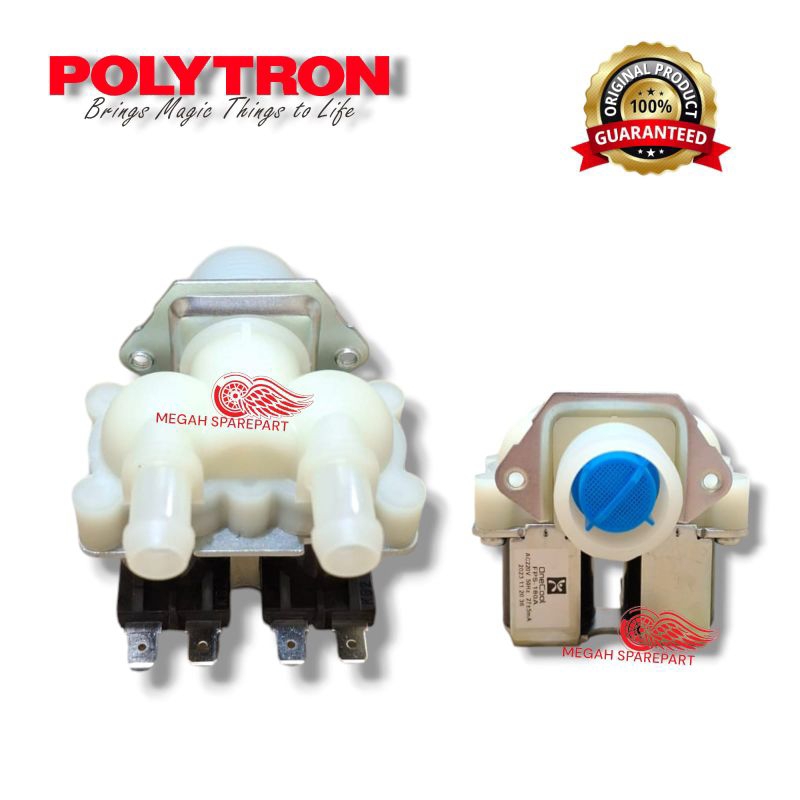 SELENOID WATER INLET VALVE 2 INLET MESIN CUCI POLYTRON FRONT LOADING -SELENOID MESIN CUCI POLYTRON D