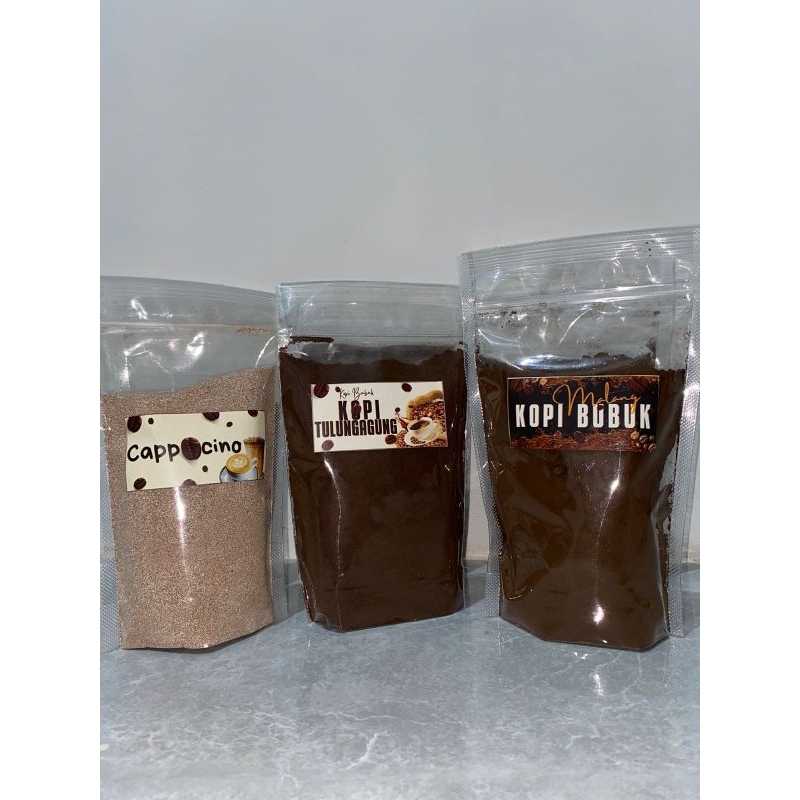 

Kopi bubuk ¼ kg ( Cappucino, Khas malang, Khas tulungagung )