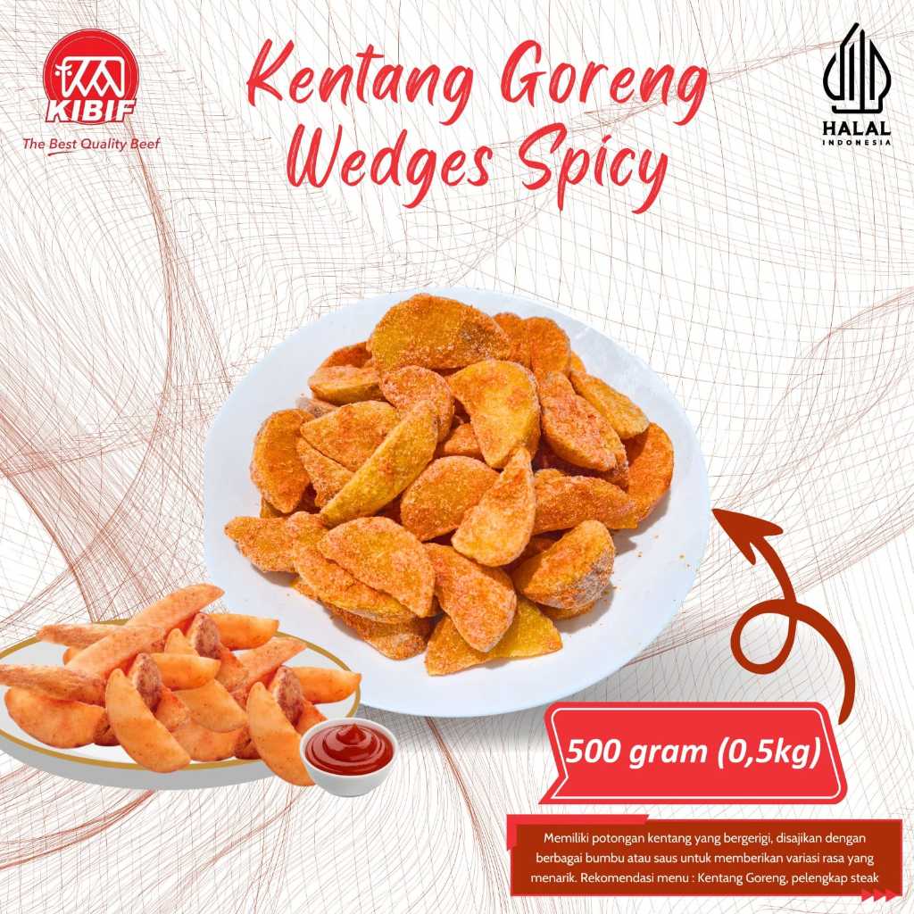 

Kentang Goreng Wedges Spicy 500gr