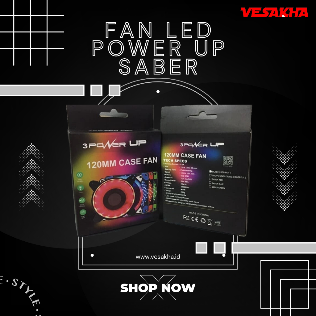 FAN LED POWER UP SABER