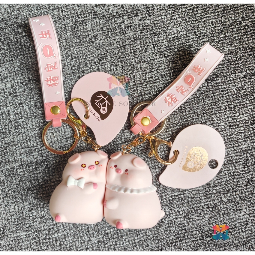 gantungan kunci keychain couple babi bebek panda