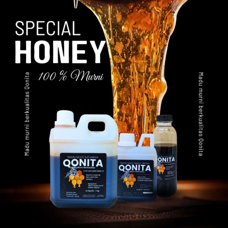 

Madu Hitam Murni Akasia Qonita Asli 100% Murni P-irt