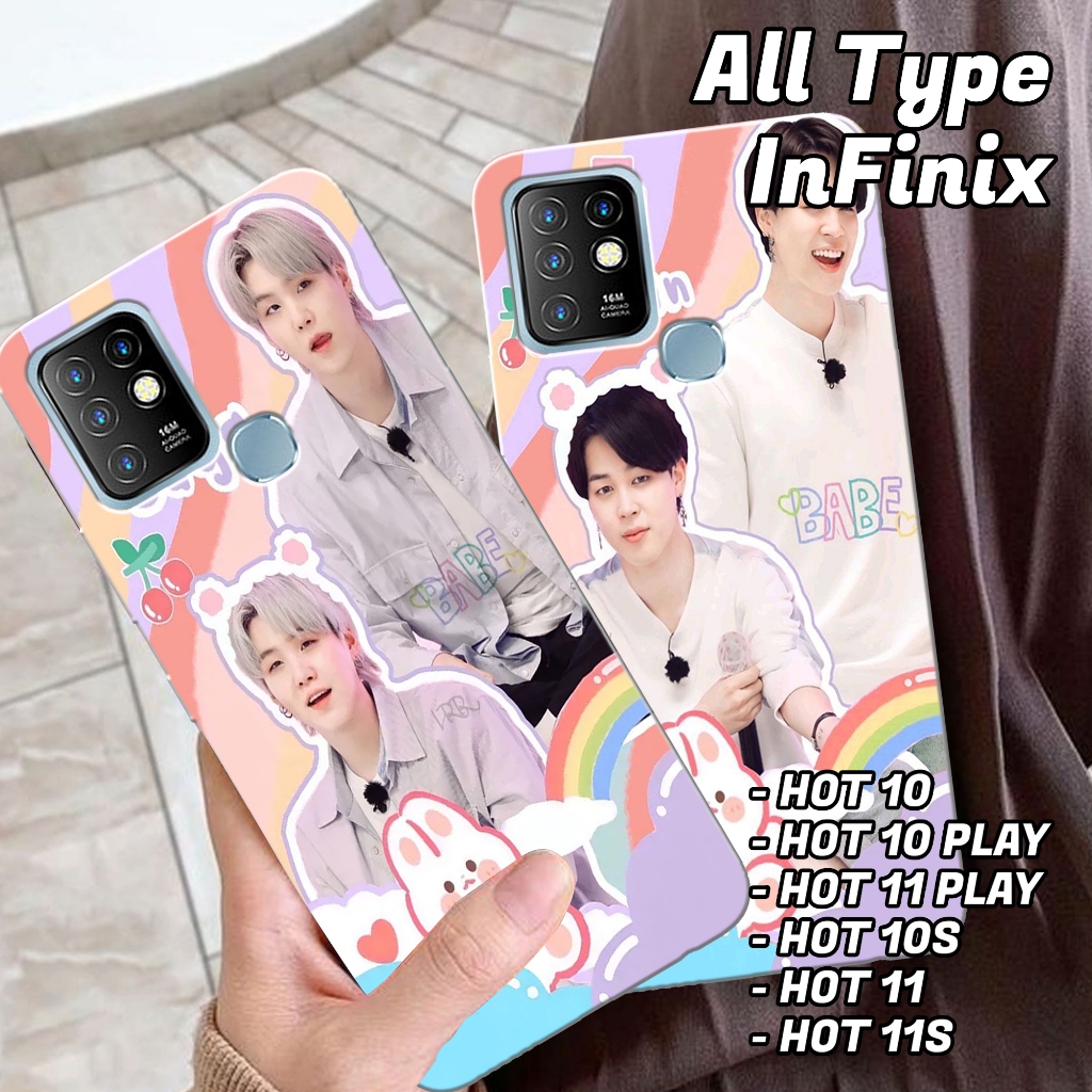 {SCRAP36} Softcase Kaca INFINIX HOT 10 /10 PLAY/11 PLAY/10S/11/11S Motif BTS Jimin & Suga -MILENIAL 