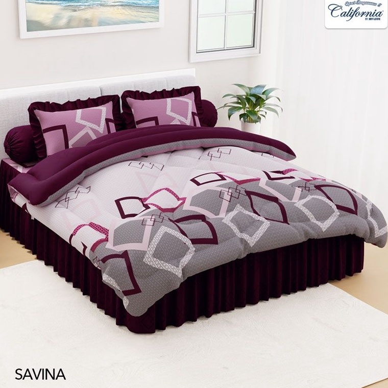 KODE L48T Bed Cover California Original Sprei Rumbai King dan Queen Etalase 1