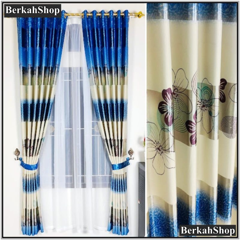 Gorden Mewah Glossy Gorden Minimalis Tirai Pintu Jendela Tinggi 230cm Gorden Import Model Smokring