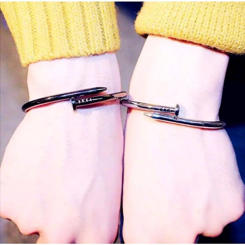 Gelang wanita model monel paku asli titanium anti karat