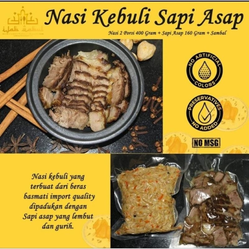 

Frozen Nasi Kebuli Sapi Asap / Nasi Briyani / Nasi Mandhi / Ready to Eat