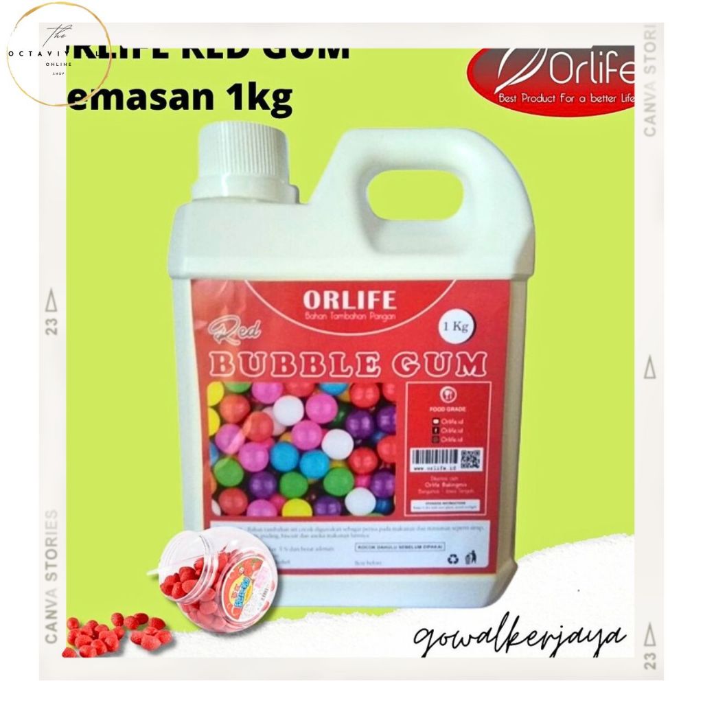 

orlifeid KF1963 Perisa Pasta/Bibit Permen Karet Bubble Gum MERAH 1KG