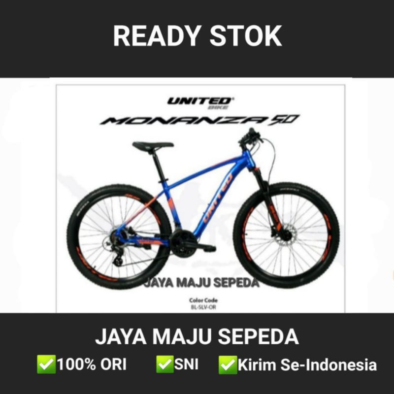 Sepeda Gunung UNITED MONANZA 5.0 27.5 Inch Alloy 3x8sp HD
