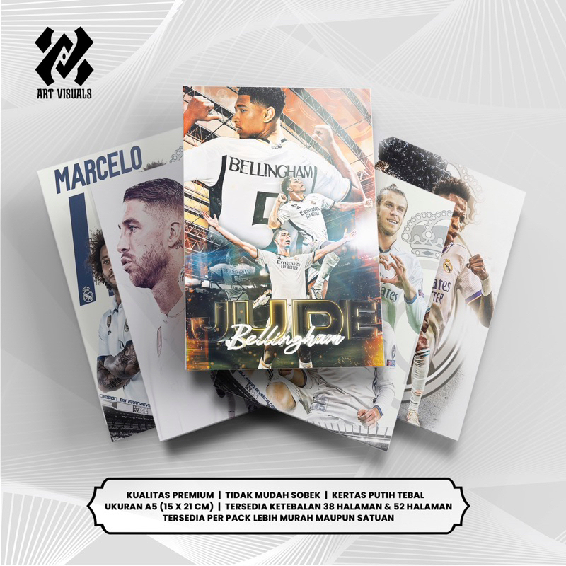 

Buku Tulis Custom Tema SEPAKBOLA REAL MADRID Terlengkap Termurah Model Bebas Pilih Foto / Buku Tulis Sekolah / Buku Catatan