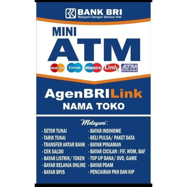 

787 - Stiker BRI MINI ATM, Sticker Vinyl, Premium, Tahan Air, Termurah, dan Bisa Custom