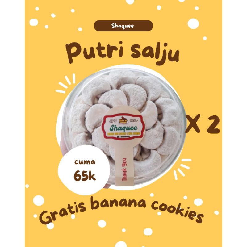 

Kue Putri salju 500gram beli 2 gratis 1 kue banana cookies 250gram