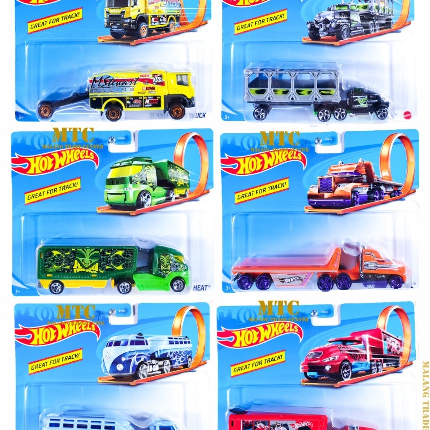 KI3 HOT WHEELS TRACK STARS GREAT FOR TRACK  HOT WHEELS TRUCK TRAILER  HOT WHEELS TRUK