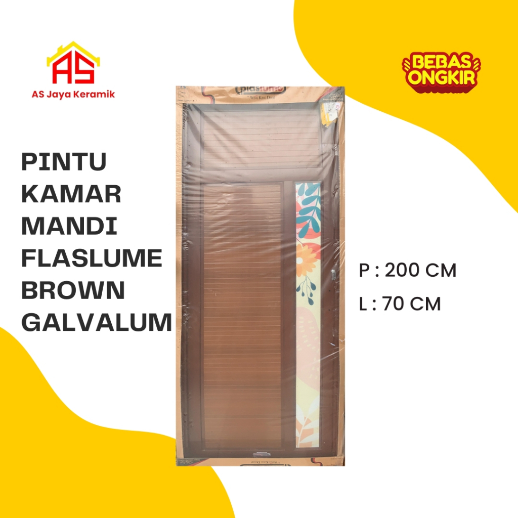 Pintu Kamar Mandi Flaslume Brown Bahan  Galvalum