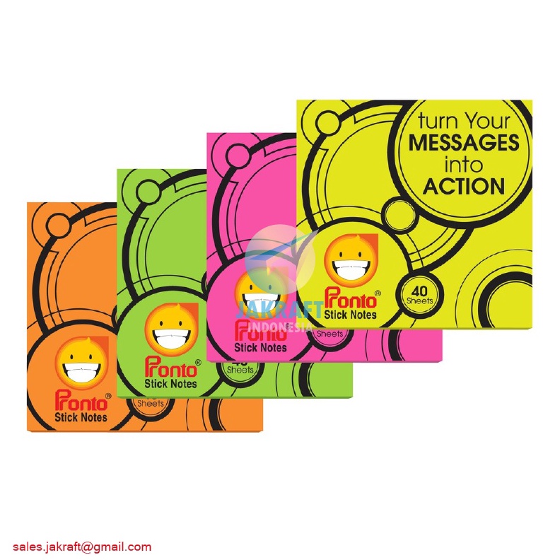 

TERUPDATE 4 Lembar Sticky Notes PRONTO SN Fluo 654 Memo Tempel Fluorescent 75 x 75 mm 75x75mm