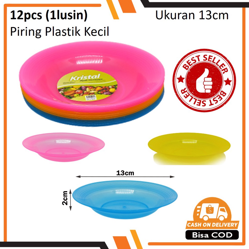 TERBAIK Piring Kecil Plastik Kecil Murah isi 1 lusin12pcs  Piring Saji Plastik diameter 13cm