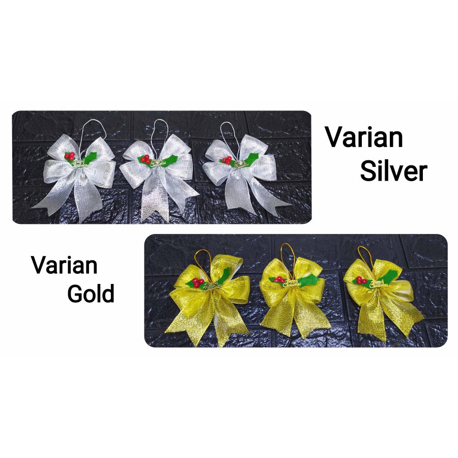 

DISCOUNT 3 Pcs Gantungan Pita christmas BOW Pita Hampers Hiasan Natal