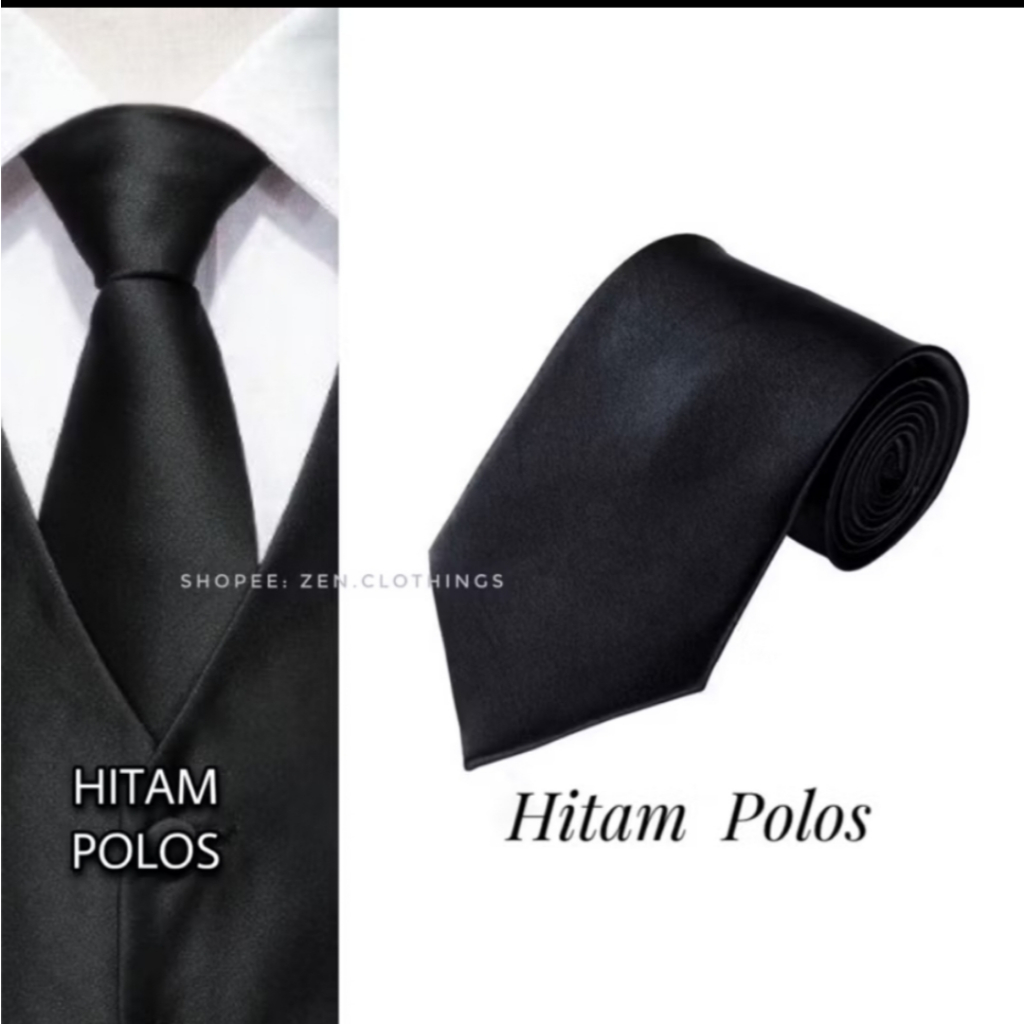 Dasi Hitam Polos_Dasi Hitam Perekat_Dasi Pria_Dasi Tempel_Dasi Instant_Dasi pria