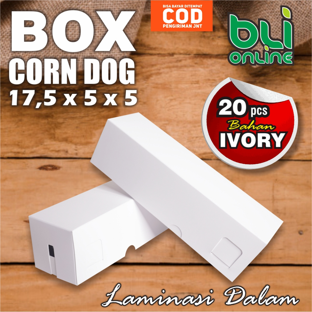 

Box Corndog 17,5 x 5 x 5 / Hotang Sosis Bakar / Hotdog / Kardus