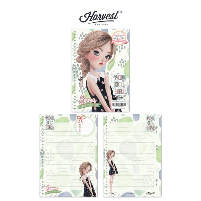 

SPESIAL AWAL TAHUN Loose Leaf Kertas Binder Harvest A5 You Go Girl