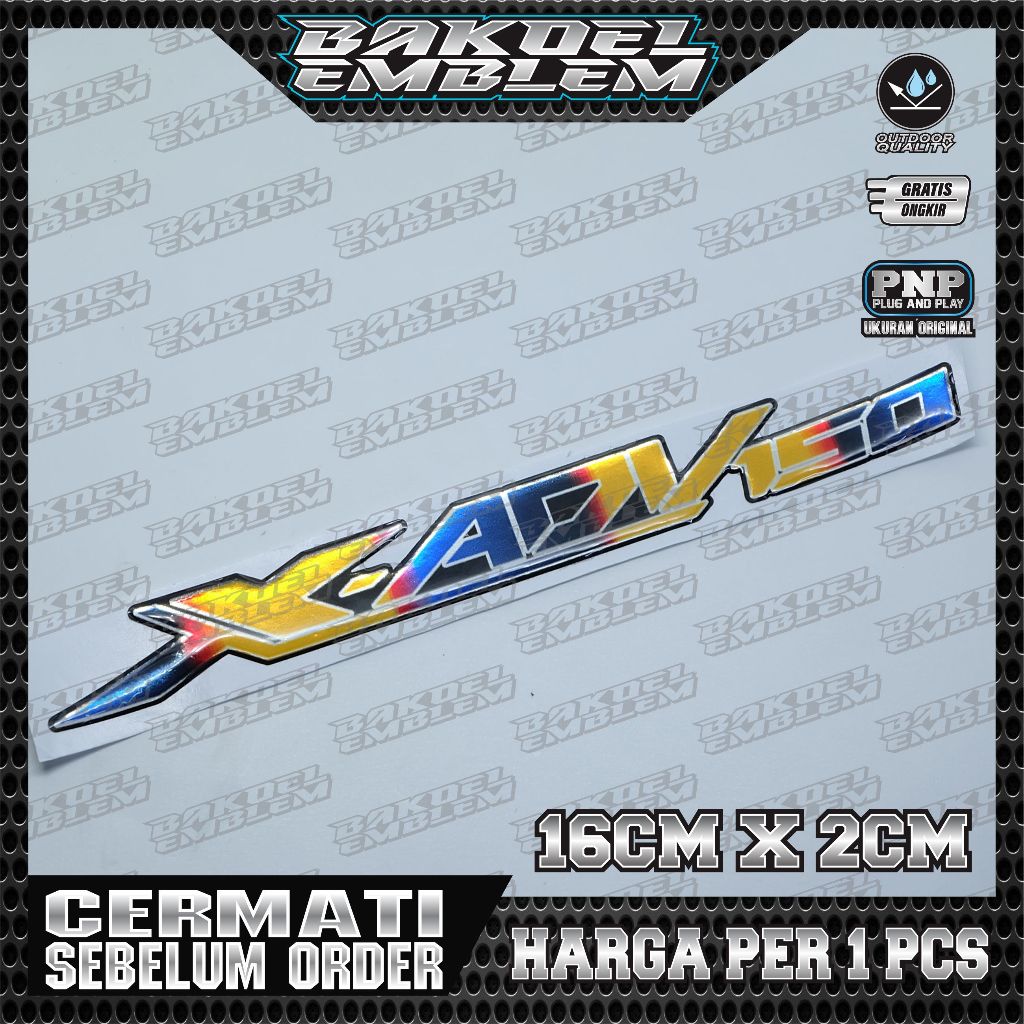 Emblem honda adv / emblem timbul honda x adv / emblem titanium honda adv / emblem honda adv 150