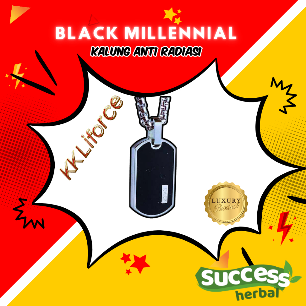 Kalung KK Liforce Black Millennial Kalung KKL Anti Radiasi Elektromagnetik USA Technology Energi Ska