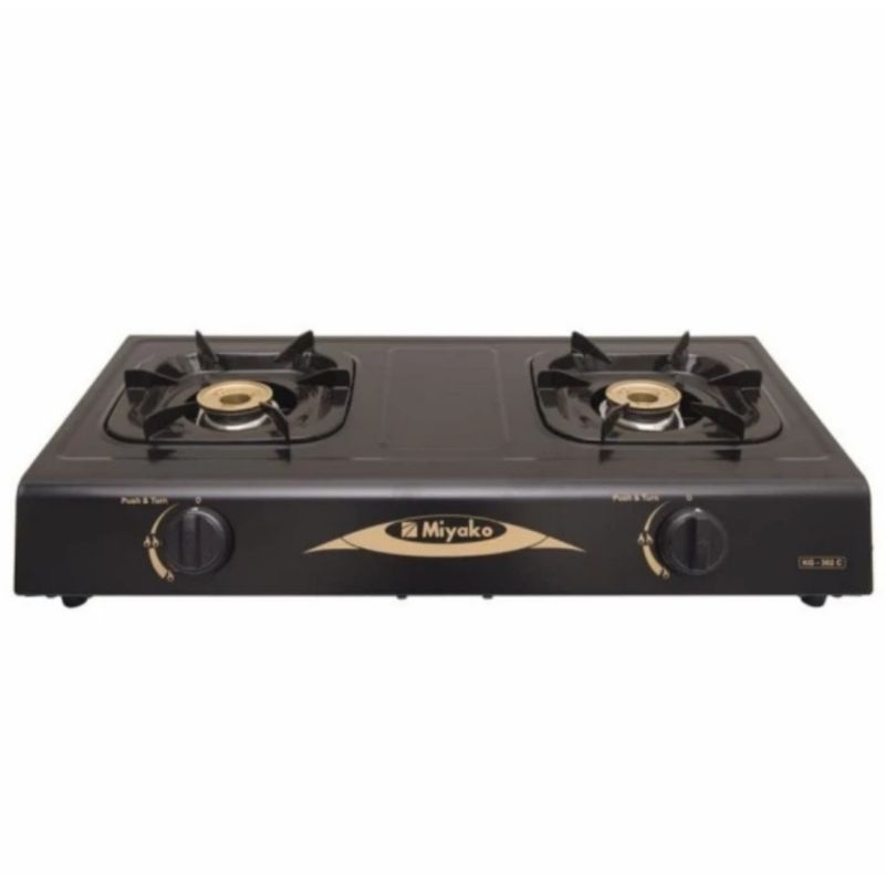 Kompor Gas Miyako 2 Tungku Teflon KG 302 C/ Kompor Miyako 2 tungku Hitam