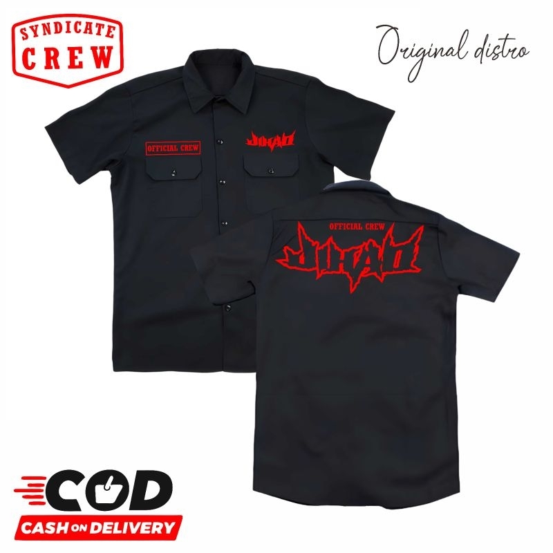 WORKSHIRT band metal JIHAD distro original - kemeja casual pria band metal JIHAD original merch dist
