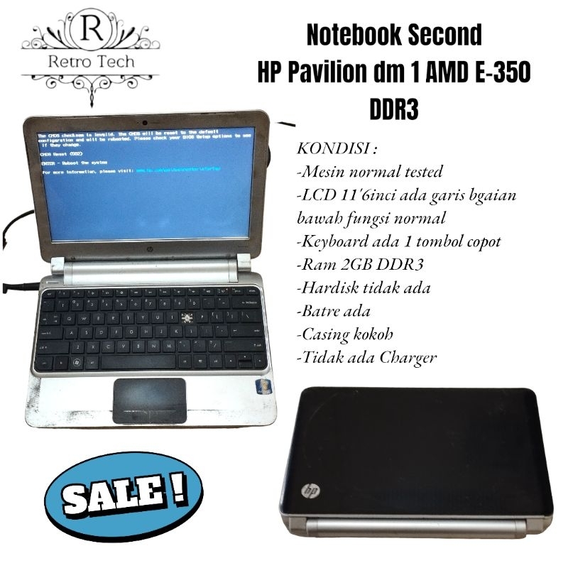 Notebook Second HP Pavillion dm 1 AMD E-350 DDR3