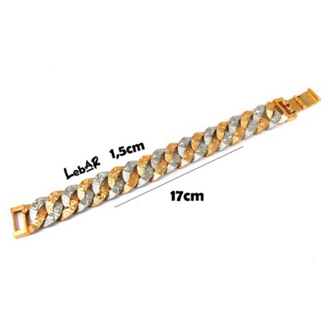 xuping gelang rantai tangan wanita gelang kombinasi rose gold silver