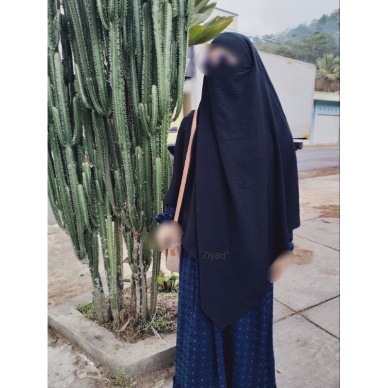 French Khimar instan bahan crinkle airflow