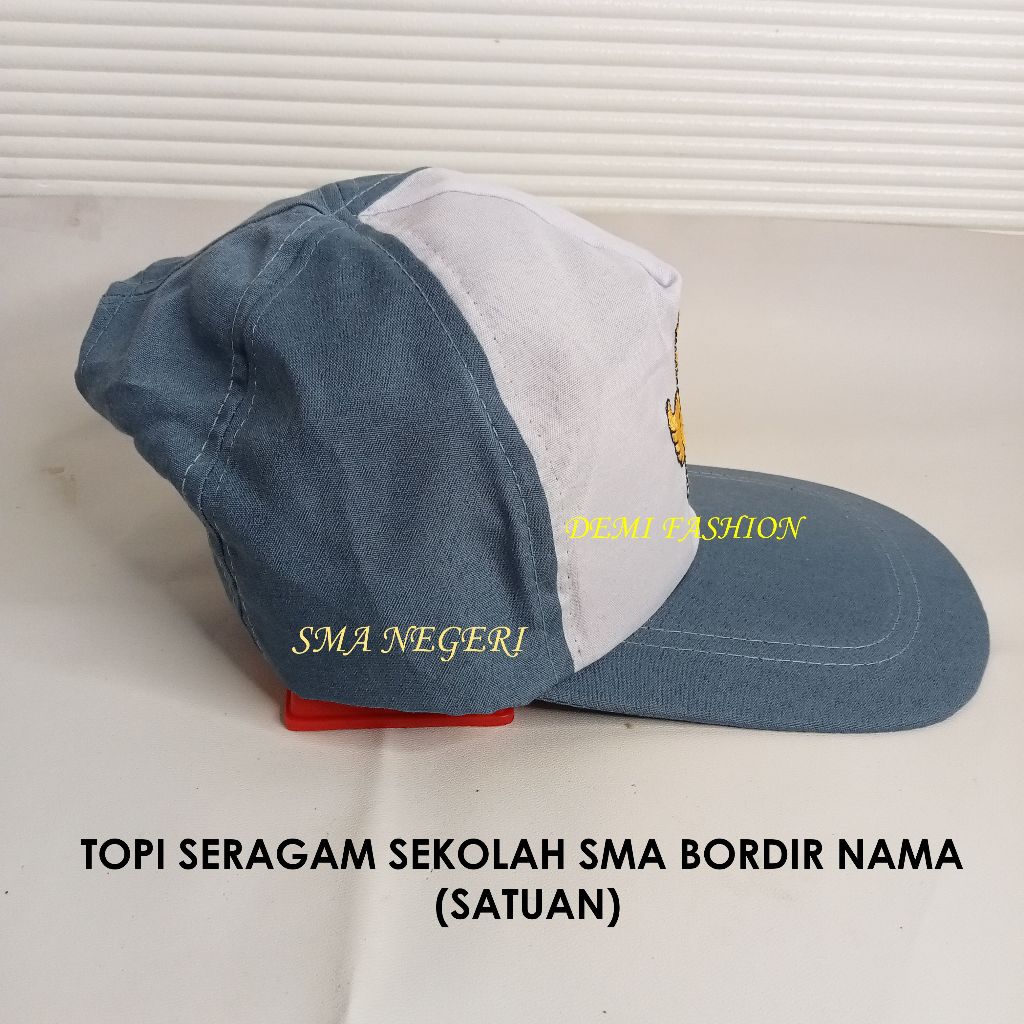 Topi Seragam SMA custom Nama / Topi SMK bordir Nama