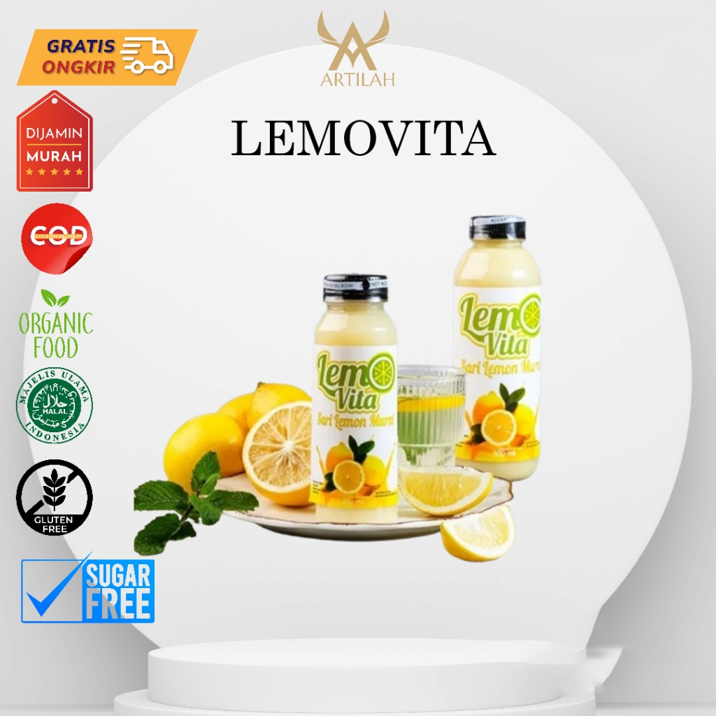 

BPOM Halal 250ml Lemovita Sari Jus Lemon Murni 100% Jus Alami Murah