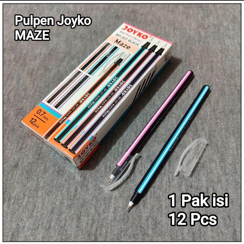 

1 Pak Pulpen Joyko Maze Hitam Isi 12 Pcs