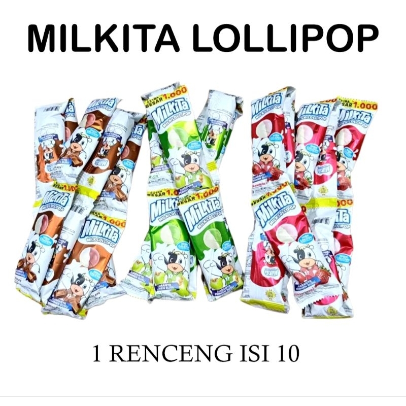 

MILKITA LOLLIPOP RENCENG ISI 10 | PERMEN MILKITA SUSU | PERMEN SUSU LOLLIPOP