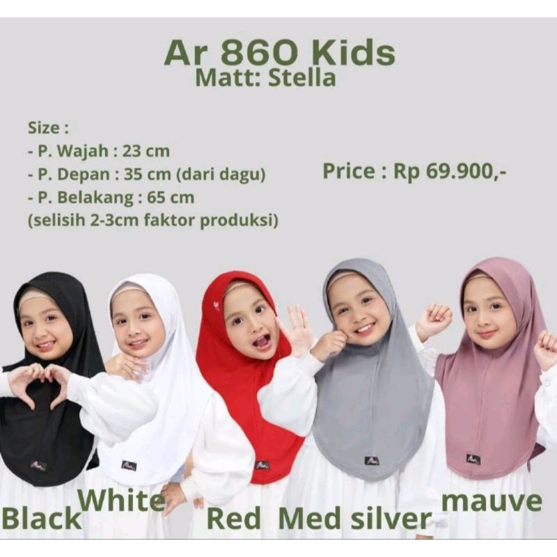 HIJAB KIDS HIJAB SEKOLAH AR 860 KIDS ORI ARRAFI